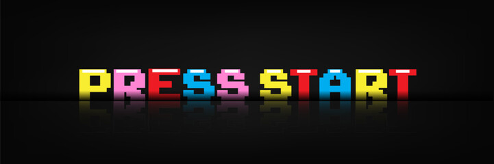 Poster - Press start text message screen.	
