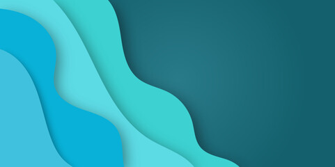 Poster - Abstract design blue geometric wave background with liquid shapes and lines. 