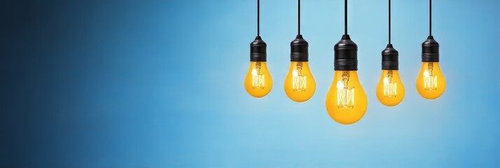 Poster - Conceptual Background Featuring Illuminating Light Bulbs and Creative Ideas for Business Solutions