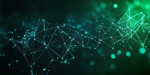 Fototapete - Abstract Technology Background Featuring Interconnected Dots and Lines Representing Digital Networks