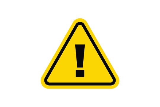 Danger warning attention icon, Danger symbols. Vector illustration isolated on white background. Caution sign in flat design. Warning exclamation mark. 