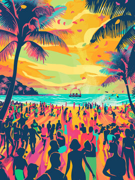 Beach party poster design