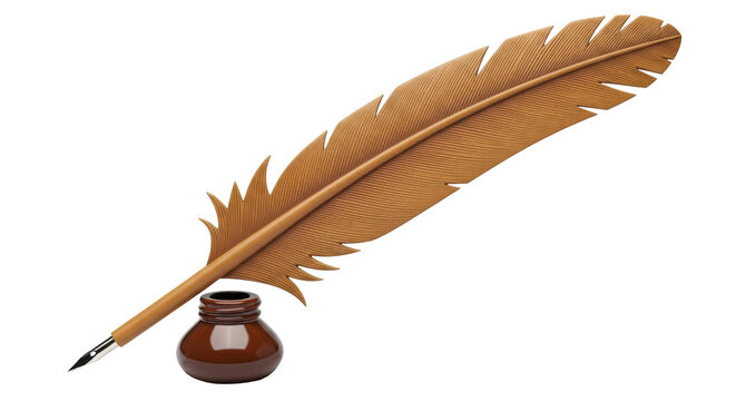 Isolated Quill and Ink
