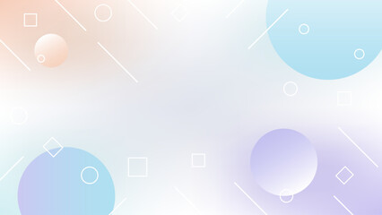 Poster - Soft pastel geometric abstract background with circular shapes and light gradient