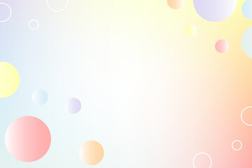 Fototapete - Soft pastel gradient with abstract circular shapes in pink yellow and blue