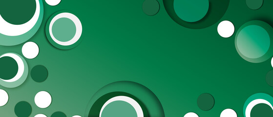 Fototapete - Paper layer circle green abstract background