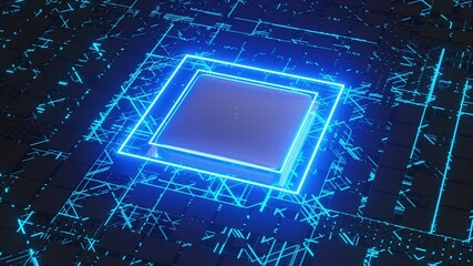 Poster - Digital Circuit Board. Computer generated 3d render