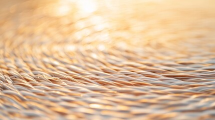 Poster - Woven texture illuminated by warm sunlight creates a serene ambiance in the late afternoon
