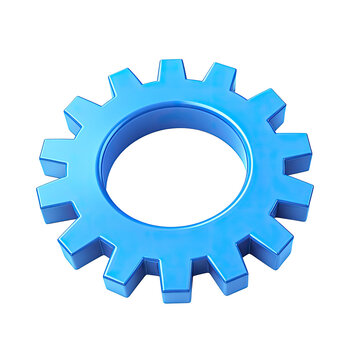 3D rendered light blue gear