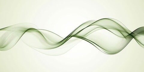 Poster - Gentle Olive Tones Flowing in Soft Abstract Waves, Captivating Fluid Motion and Color Harmony