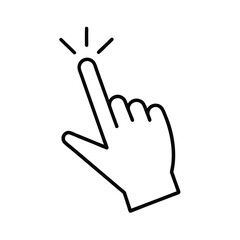 Poster - Pointer Finger Clicking Icon Represents the Action of Pressing or Selecting Something on a Digital Interface Like a Button