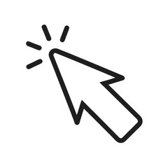 Fototapete - Clicking Arrow Symbol Illustration Depicting Web Interaction Cursor Icon for User Interface Design and Interactive Software