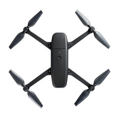 Fototapete - High resolution 3D render showcasing A clean product shot of a foldable-wing drone with propellers. Dynamic perspective angle on isolated white background, ideal for product mockups.