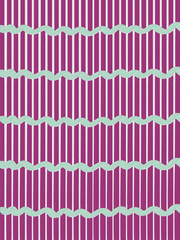 Leinwandbilder - Patterns using dark purple and white tones as the main color and there is a mint green of the curly lines as the components that intersect.