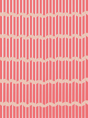 Leinwandbilder - Patterns using red and pink and white tones as the main colors and there is a light pink and orange beige of the curly lines as the elements that intersect.