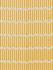 Leinwandbilder - Simple but dimensional repeated geometric patterns using yellow and white as the primary colors and beige of the curly lines as intersections.