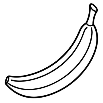 Hanging Banana Bunch Line Art – White Background Vector