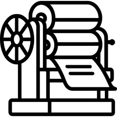 Poster - Minimalist printing press icon design