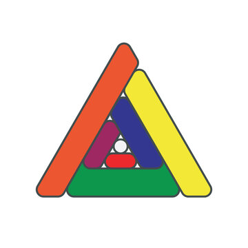 Abstract color gradient penrose triangle pattern collection