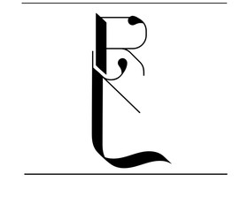 Aufkleber - Luxury RK Logo – Handcrafted R & K Typography Symbol Design
