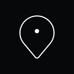 Poster - Pin in line style for maps and navigation systems to mark current location. User Interface icon design. Vector illustration.
