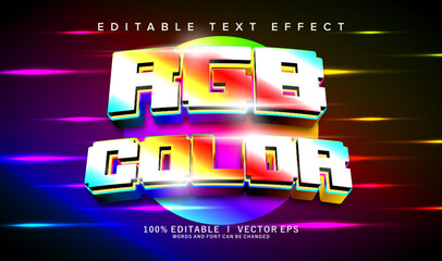 Poster - rgb color vector text effect with modern style design