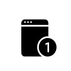 Poster - Black silhouette icon of a notification window with badge  