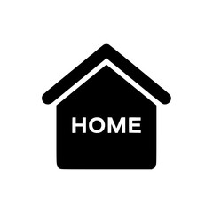 Poster - Black silhouette icon of house with the word 