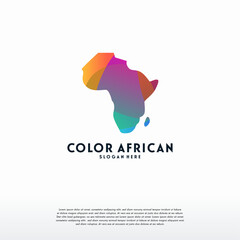 Aufkleber - Abstract Colorful African Map logo template