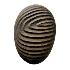 Poster - Textured stone with concentric grooves, showcasing unique design and natural beauty. This stone can be used in various decorative applications