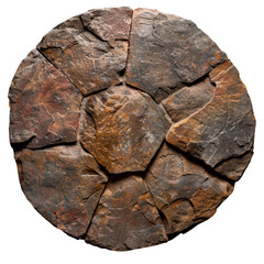 Poster - Natural stone surface with textured, rugged appearance, featuring various shades of brown and gray, ideal for outdoor or indoor use