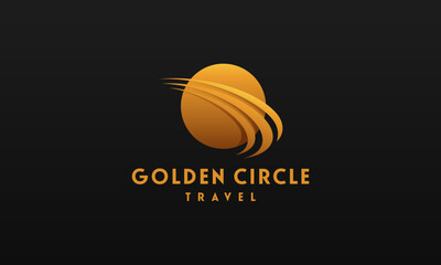 Aufkleber - Golden Circle Logo Travel industry vector, Circle Swoosh logo template