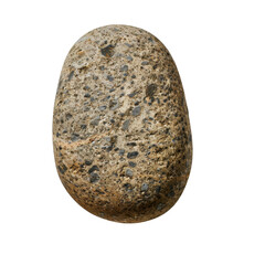 Poster - Smooth, rounded stone with textured surface, showcasing various shades of gray and brown, perfect for natural decor or landscaping