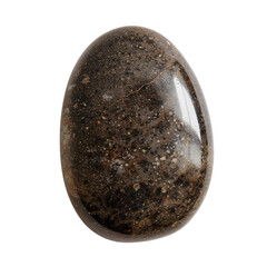 Poster - Polished stone with smooth surface, featuring dark hues and speckles of lighter colors, exuding natural elegance