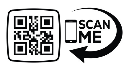 scan qr code icon. digital scanning qr code. qr code scan for smartphone. scan here text on top of t