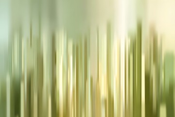 Poster - Blurred background in light green and beige colors, with an abstract pattern of vertical lines and shapes. 