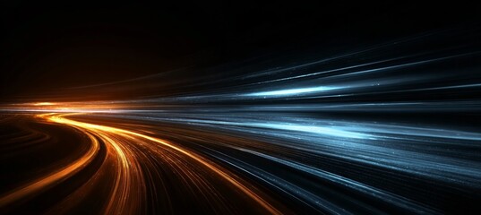 Poster - Dynamic Background with Light Streaks Effect for Futuristic High Technology Concept Wallpaper Design