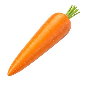 3D Carrot realistic vegetable model rendered and isolated on clean white background