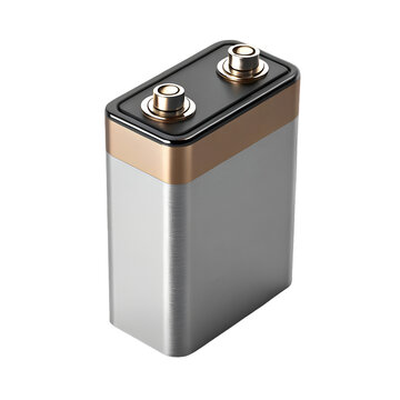 3D Battery object rendered with full energy level and isolated on white background