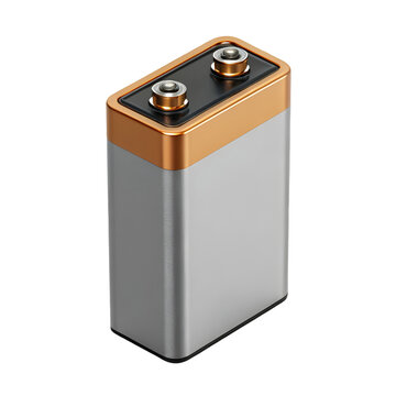 3D Battery object rendered with full energy level and isolated on white background