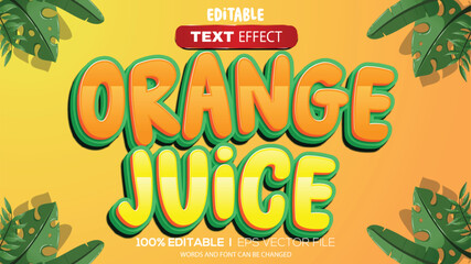 Poster - 3d text effect orange juice theme