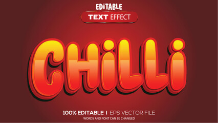 Poster - 3d text effect chilli theme