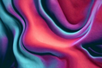 Fototapete - Red, blue, and purple abstract pattern with fluid shapes. The artwork features a dynamic composition of overlapping,