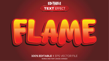Poster - 3d text effect flame theme
