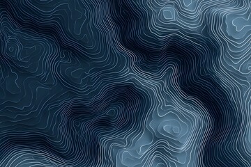 Poster - 
Topographic line patterns on a dark blue background, with dark white and light gray, 