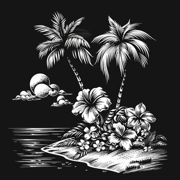 graphic designed for a T-shirt print a summer styles design
