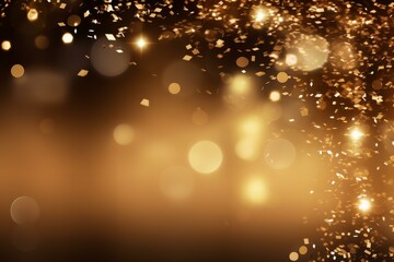 Poster - Golden confetti is falling against a festive bokeh background, creating a celebratory atmosphere
