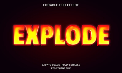 Poster - Yellow red explode text effect with fiery blast style for dynamic and powerful theme