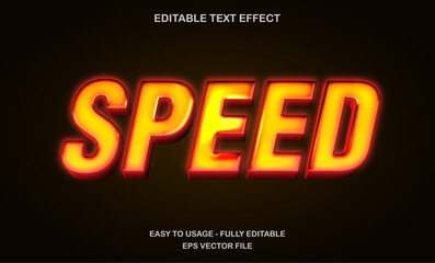 Poster - Fast speed glowing text effect with red yellow gradient style for racing and motion concept