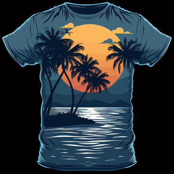 graphic designed for a T-shirt print a summer styles design